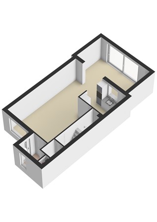 Plattegrond - Fossielenerf 538, 6413 MK Heerlen - Fossielenerf 538 Heerlen - Begane grond 3D.jpg